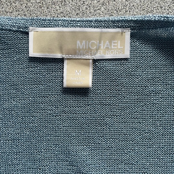 Micheal Micheal Kors Blue Open Water Fall Cardigan Top Size Medium - Picture 6 of 13